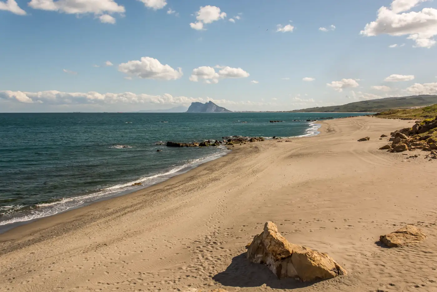 Alcaidesa beach looking towards the Rock of Gibraltar